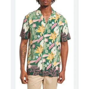 Men's Scotch & Soda Button-Up Shirt Size XL Green Floral